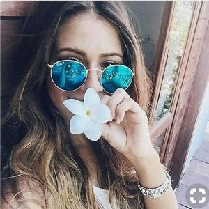 Blue/Gold Circular Ray Bans